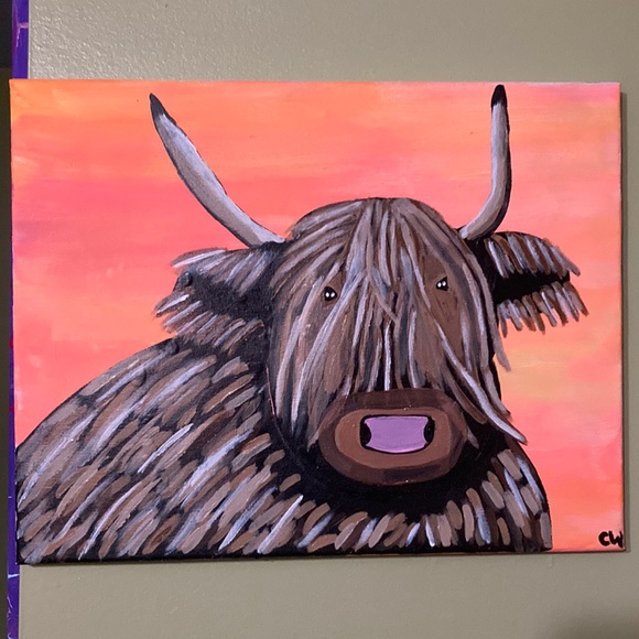 Hand Crafted Other - Herman The Highland Cow Painting